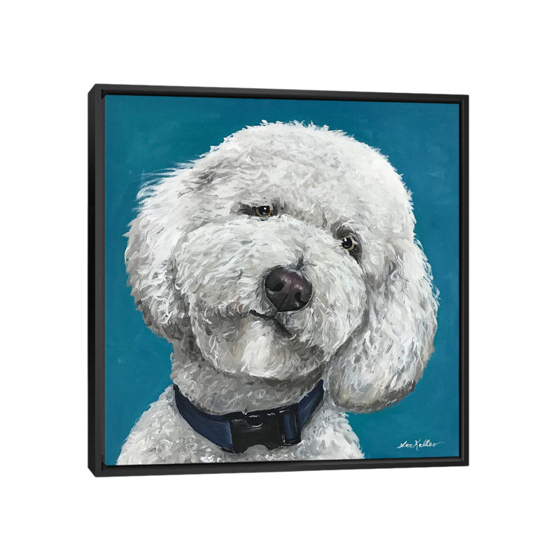 « goldendoodle on hippie » par hound studios, impression sur toile tendue, H 18 po x l 18 po x P 1,5 po, Pas de tapis