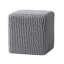 Tabouret de pieds en coton tricoté à la main gris doux - taille 16,3 pouces, perspective agréable, profond, large, grand