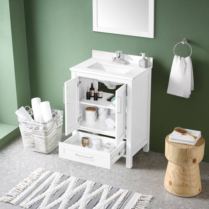 Ensemble de meuble-lavabo simple 24,02 po Shanarra, Blanc