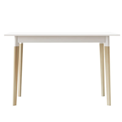 Modern 47 Inch Table, Rectangular White Dining Or Computer Desk With Solid Legs, Minimalist Quality, Finish, Painting, And Fascinating Table Inch, Stable Ornament, Smooth Surface, Strong Enticing