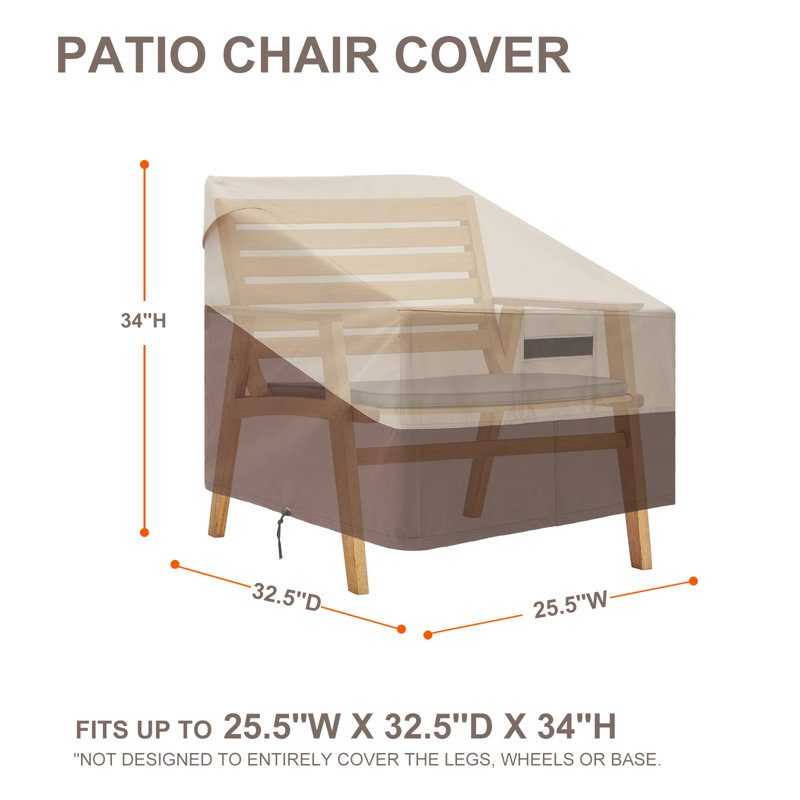 Housse respirante pour chaise de patio, H 34 po x l 25 po x P 32 po