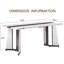 Grande table de salle à manger rectangulaire 70,9 po, grand bureau imperméable en grain de marbre pour 8 personnes, table de salle à manger familiale de luxe avec pieds réglables pour la cuisine, le salon, le bureau, blanc, l 70,9 po x P 35,4 po