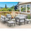Charlsa Power Coated Aluminium 9 - Person Seating Group with Cushions-2116997050-2116117117