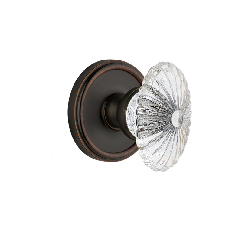 Faux bouton de porte simple en cristal bourgogne Grandeur Georgetown, Bronze intemporel