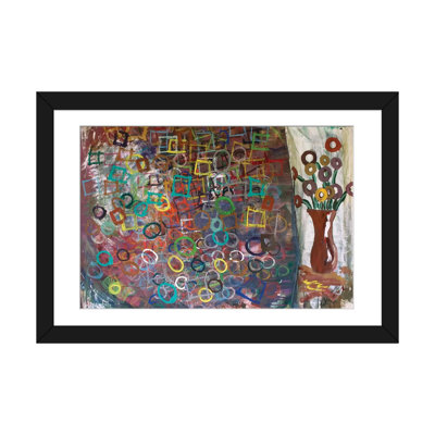 Art mural sur toile tendue cercles et carrés
