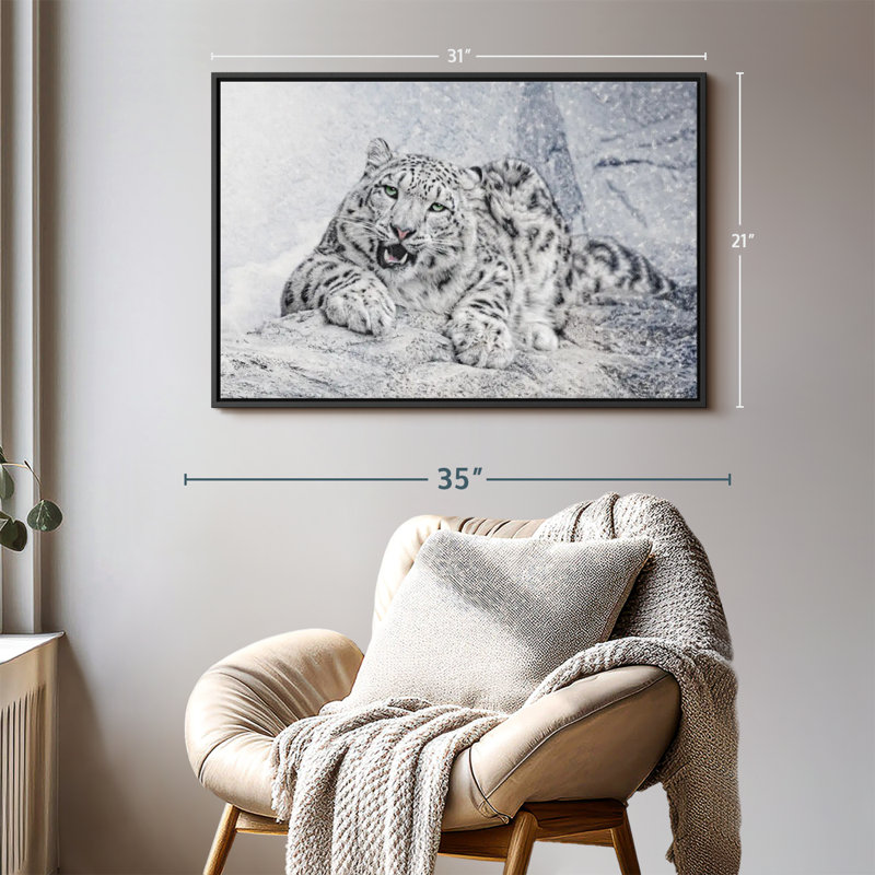 Impression sur toile Snow Leopard In Blizzard, H 21 po x l 31 po