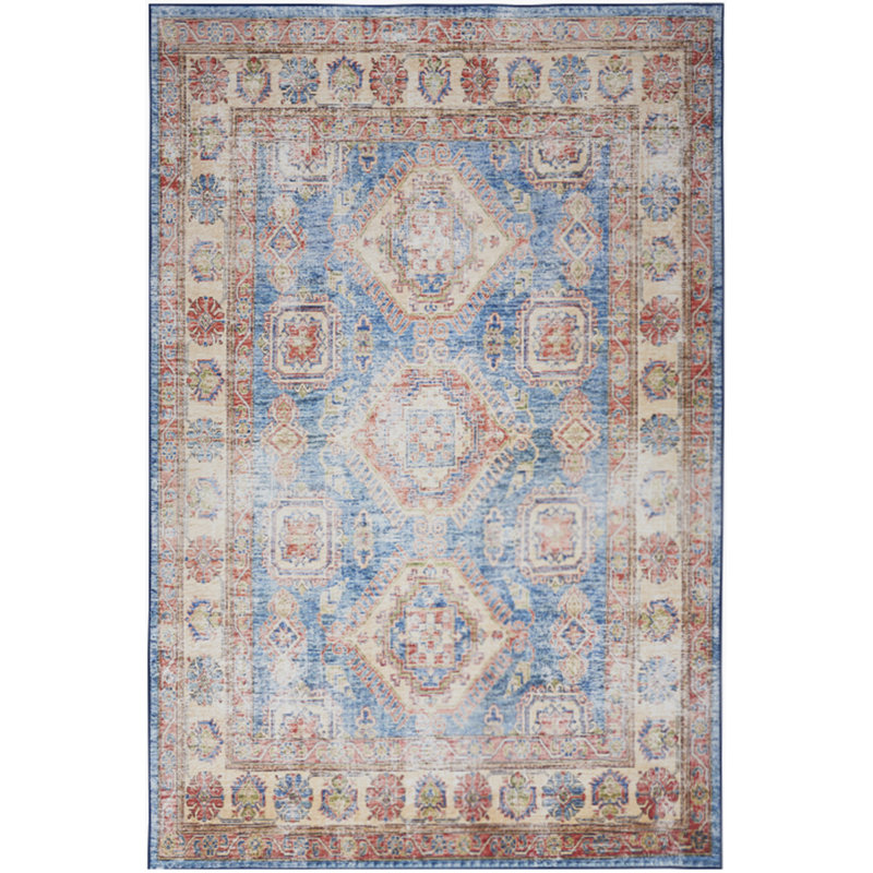 Tapis brun / beige / bleu performance tissé à la machine Wolak, Rectangle 2 pi x 3 pi