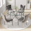 5-Piece Modern Round Pedestal Dining Set with Velvet Tufted Dining Chair for Dining Room and Living Room-1248467099-1234961161-1248467042