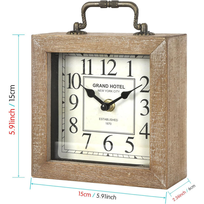 Horloge de table en bois rétro