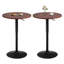 Ensemble de 2 tables de salle à manger rondes modernes de 23,6 po, tables à piédestal à base réglable pour cuisine, coin repas-1241191941