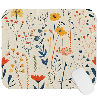 Botanical Wildflowers Dream VII Cottage Gaming Cute Office Laptop Desk Pad Gift Mat Square Rectangle Non-Slip Mousepad