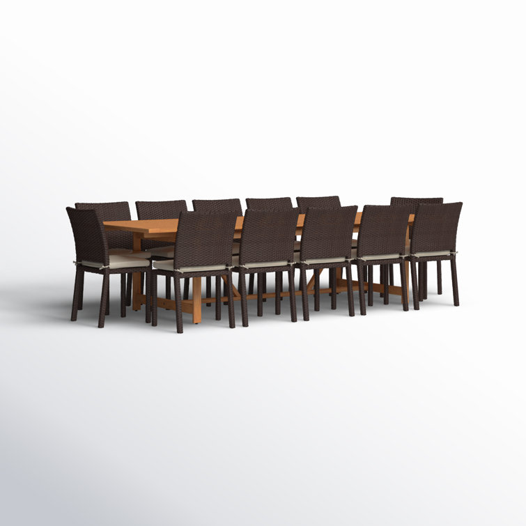 Alyisa Rectangular 12 - Person Outdoor Dining Set with Cushions