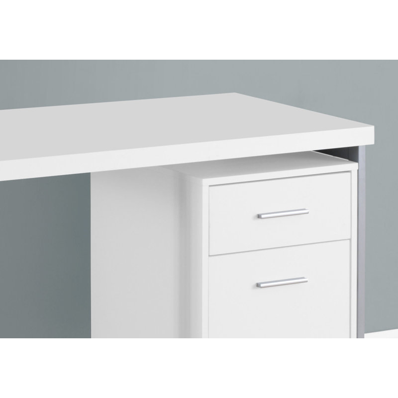 Siemens Metal Base Computer Desk, White / Silver
