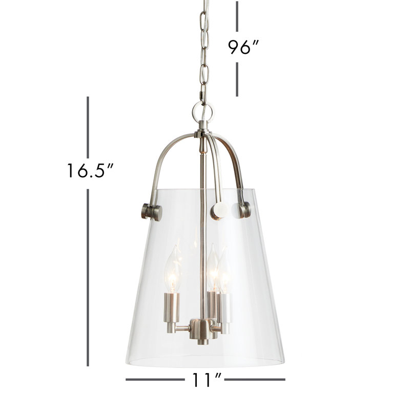 Luminaire suspendu Zelio, Argent argent, H 16,5 po x l 11 po x P 11 po