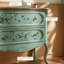 Console verte et bois manufacturé vert