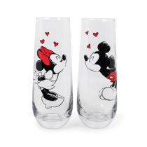 JoyJolt Disney Mickey Mouse, Icon Highball Glass 2pc Glass Drinking  Glasses. 14oz Tall Glasses for Drinks. Cocktail Glasses, Disney Glassware,  Disney