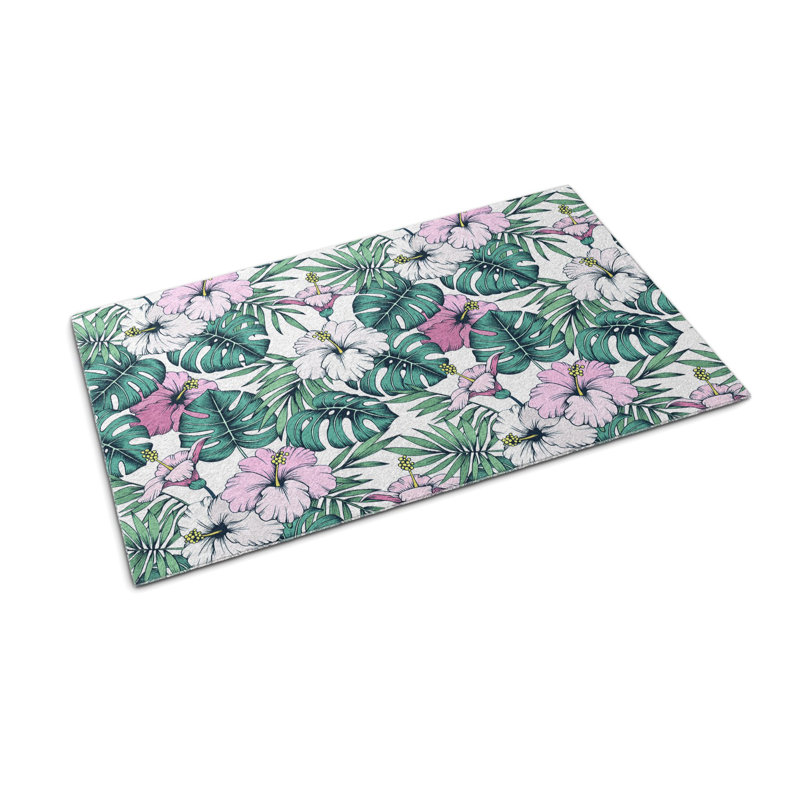 Non-Slip Floral Outdoor Doormat