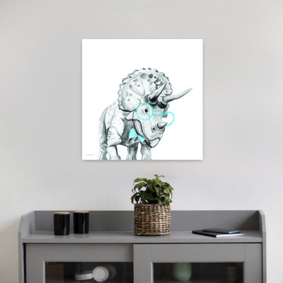 Dinosaure dans des verres fantaisistes, art contemporain