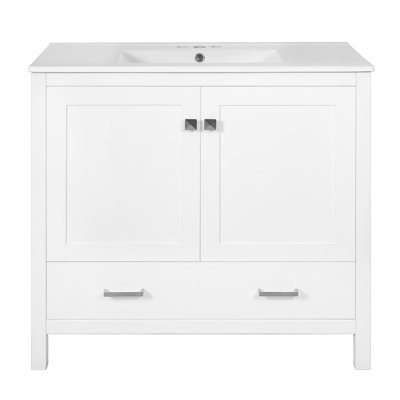 36"Freestanding Bathroom Vanity with Ceramic Sink