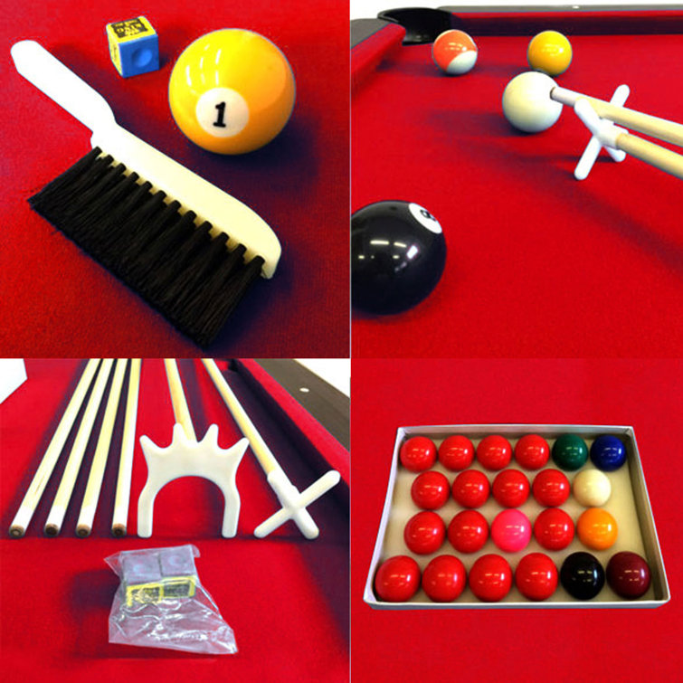 Simba USA 8' Feet Billiard Pool Table Full Set Accessories Vintage Red 8  With Benches