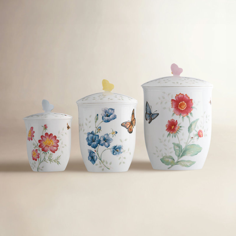 Ensemble de 3 bocaux Lenox Butterfly Meadow