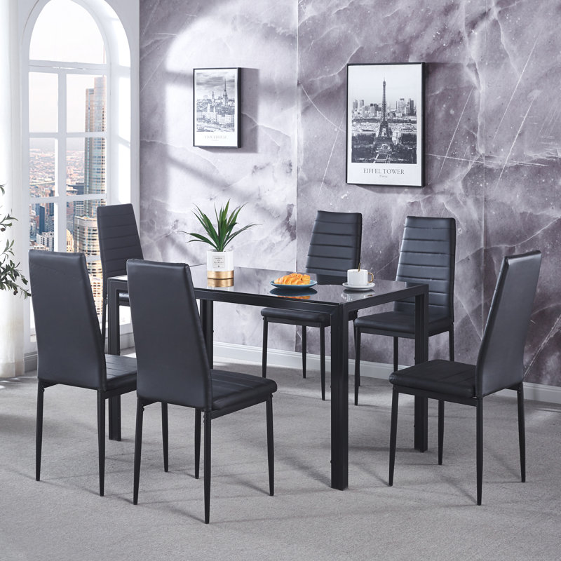 Ensemble repas pour 6 personnes Azalia, Noir, Noir, Noir