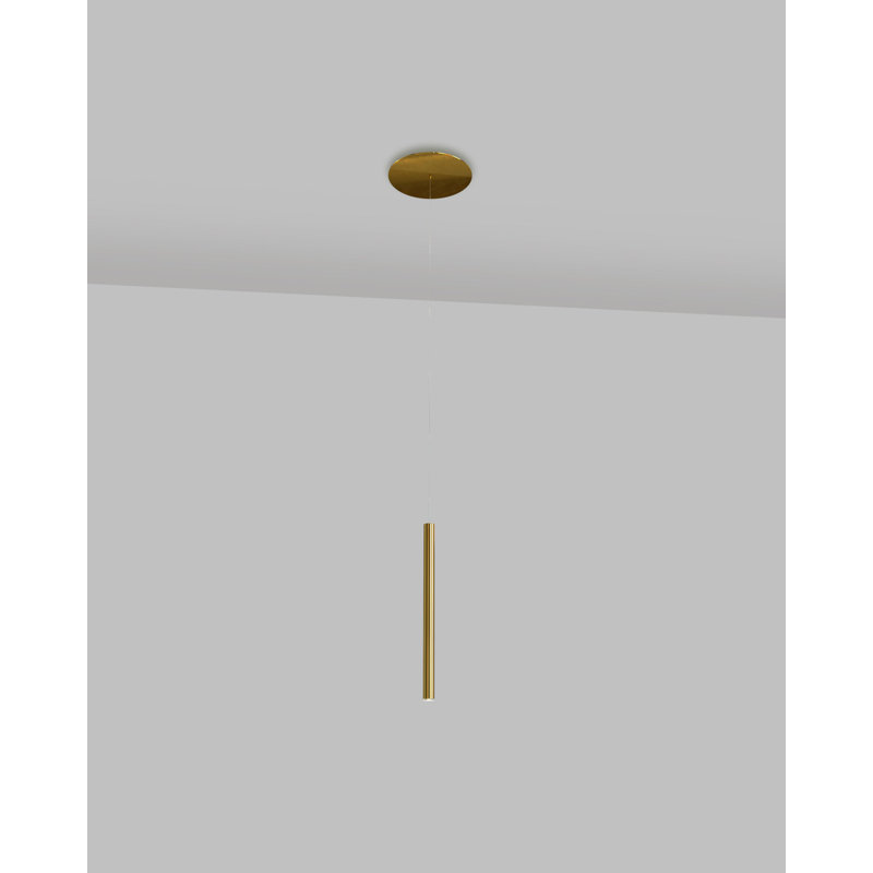 Lungo Pendant, Gold, 1"W x 15.5"H