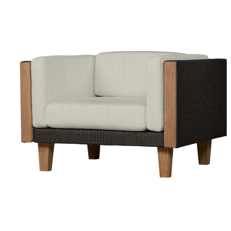 Catalina Outdoor Teak Lounge Chair, Mink, Rollo Linen