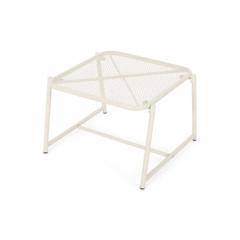 13 Inch Kincaid Side Table, Functional For Indoor Outdoor Use, 13.25" H x 19.5" W x 18" D, White
