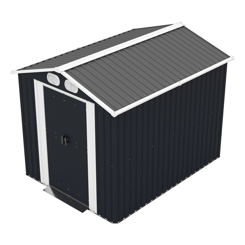 Remise de rangement extérieure en métal et bois 8 pi x 6 pi en gris foncé Campcraft