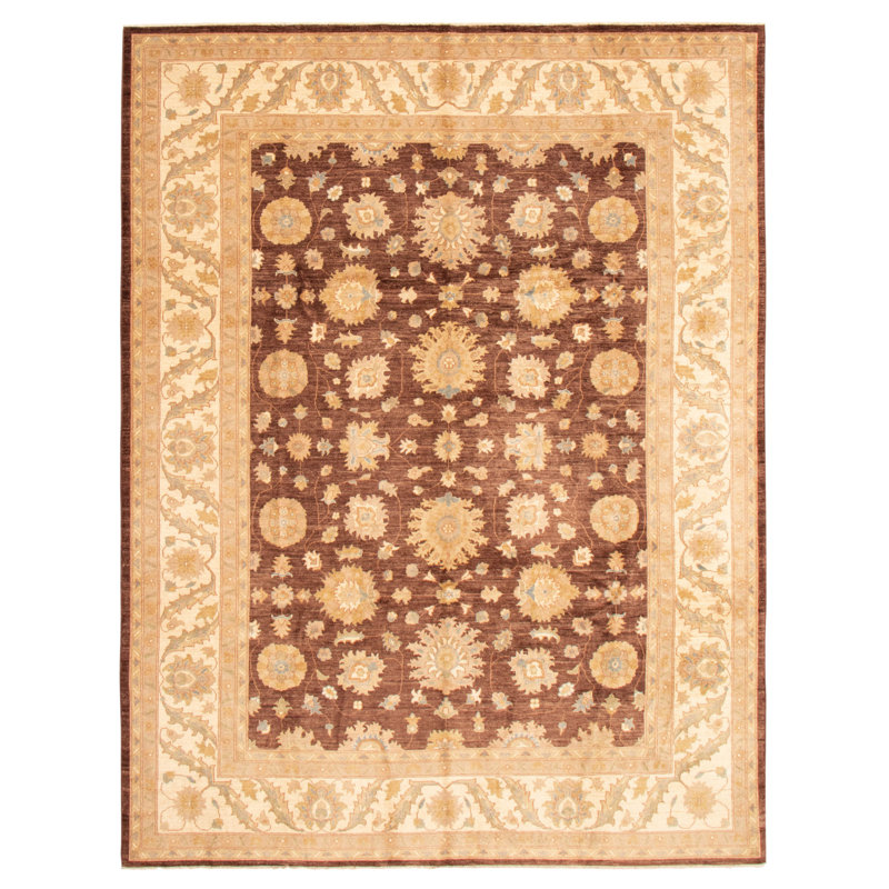 Tapis brun foncé Peshawar Oushak 9 pi 0 po x 11 pi 9 po