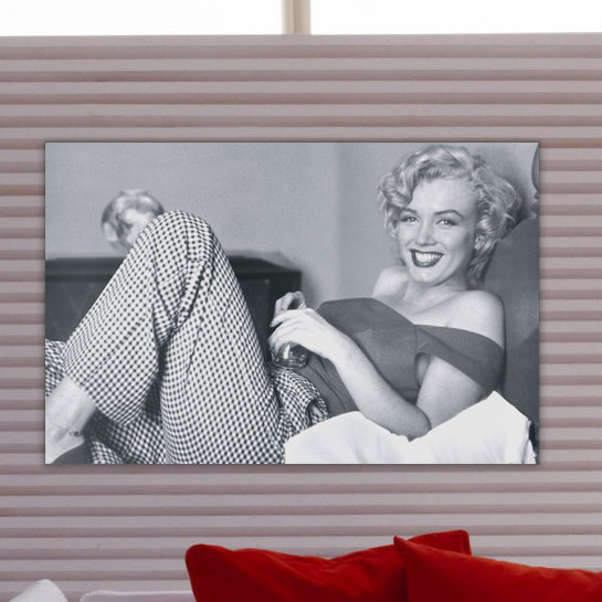 Marilyn Monroe Bed Photographic Print Plaque