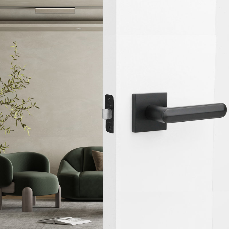 Levier de porte intérieur moderne Beaux, Gauche, Noir mat, Mannequin