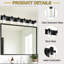 Luminaire mural rustique au fini noir mat, 6 lumières de salle de bain avec abat-jour en verre transparent, appliques murales modernes pour le couloir du salon de la chambre à coucher