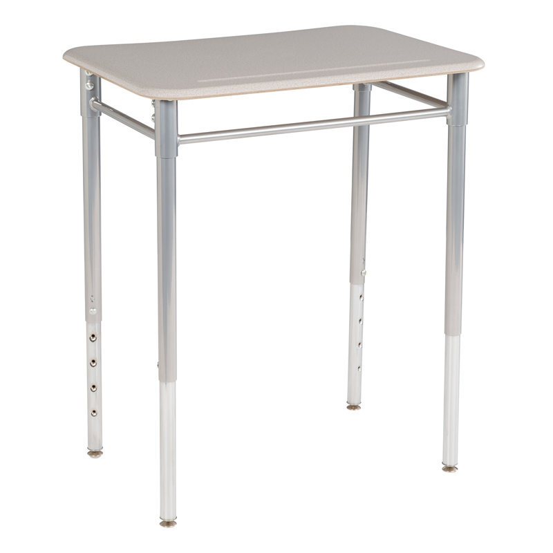 Rectangle Adjustable Height Collaborative School Desk, Gray Spectrum