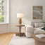 60cm Metal Table Lamp with Linen Shade-1411819438
