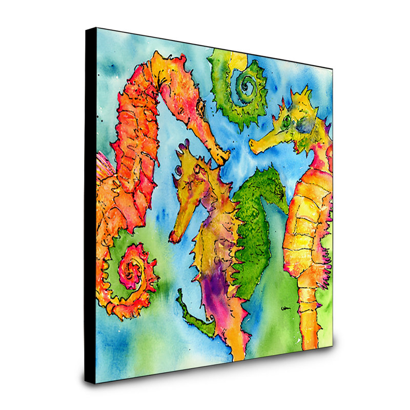 Panneau mural hippocampe art Martedi