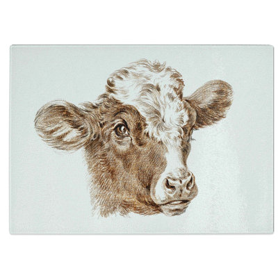 Tempered Glass Cow Calf Chopping Board