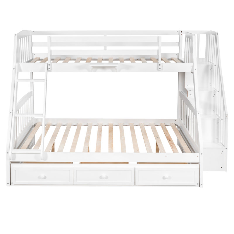 Lit superposé blanc avec lit double - Fournit un espace de rangement confortable et sécuritaire, conçu pour des années d'utilisation