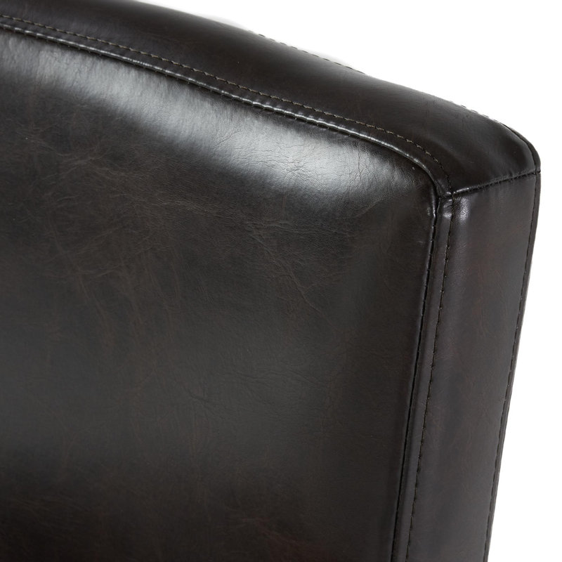 Ensemble de 2 tabourets de comptoir en cuir brun 26 pouces (ensemble de 2)