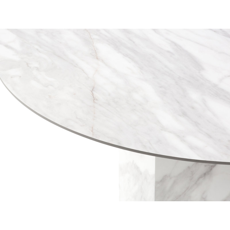 Chrissean Pedestal Coffee Table, White
