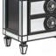 Table de chevet à finition miroir, noire et argentée Varian II