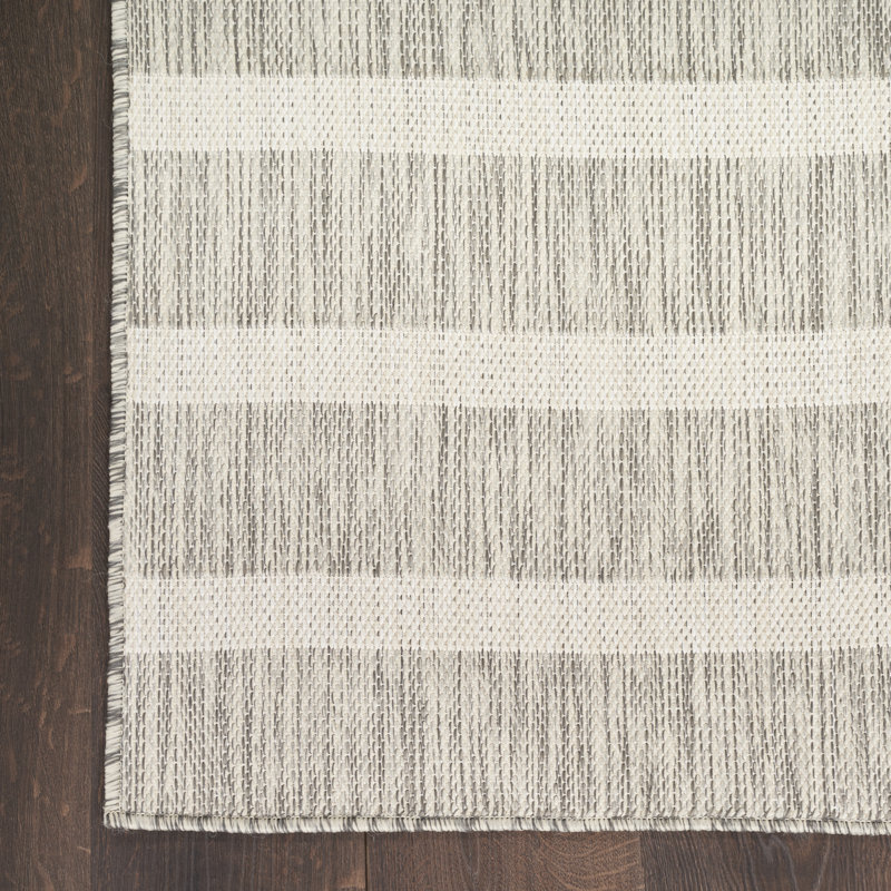 Nourison Positano 2'2" x 12' Grey Ivory Modern Rug, Gray, Runner 2'2" x 12'