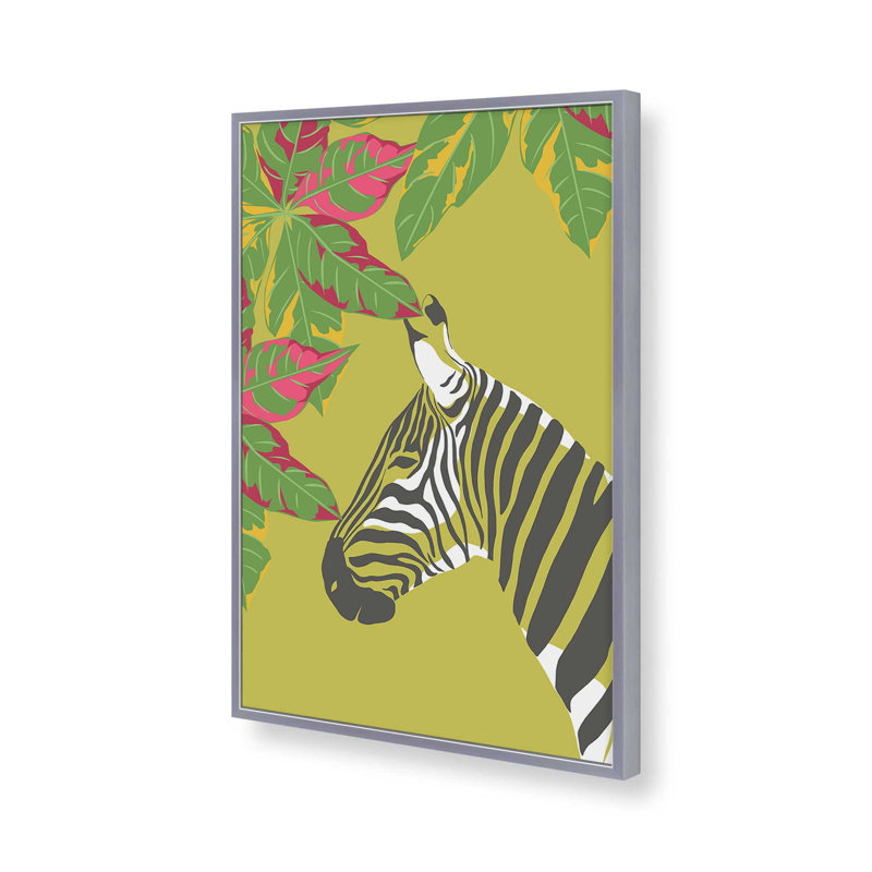Imprimé Zebra's Tropical Retreat, H 21,25 po x l 17,25 po, Chrome poli