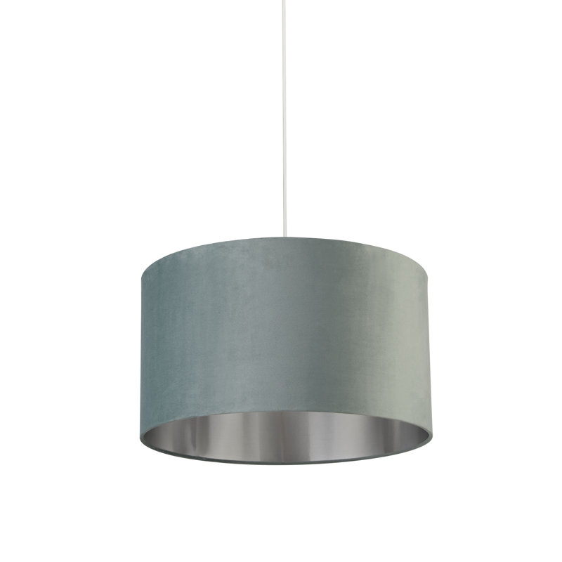 Velvet, Plastic And Mild Steel Traditional, Sage Green/Brushed Silver, 28 cm H x 50 cm W x 50cm D
