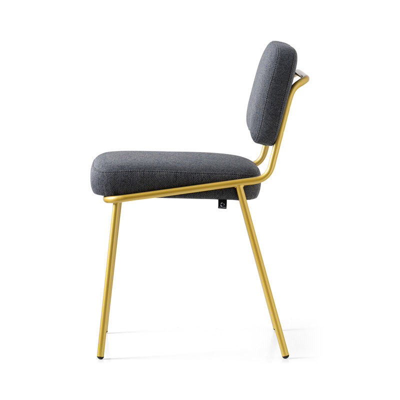 Sixty Upholstered Dining Chair with Metal Frame, Black, Matt Black