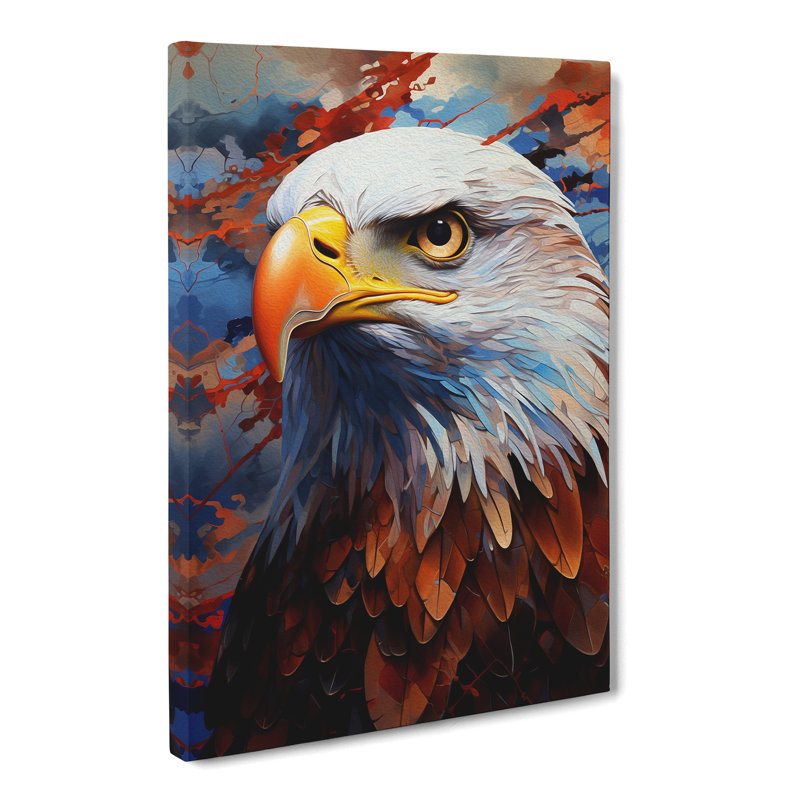 Eagle Hard Edge Painting - Print, 76cm H x 50cm W x 3cm D