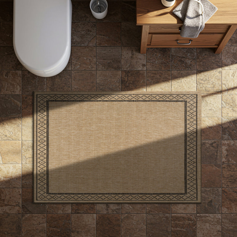 Indoor Outdoor Area Rug, Beige, Rectangle 2' x 3'