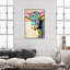 «Colorful Glam Cow», reproduction de peinture acrylique sur toile tendue-25390350-66975003