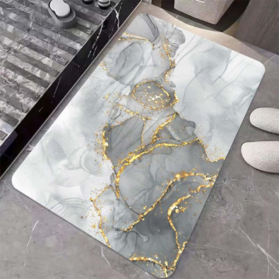Gold Grey Marble Non-Slip Eco-Friendly Easy To Clean 20×32Inch(50 * 80Cm)